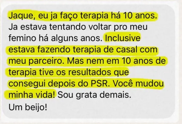 Depoimento de aluna do PSR