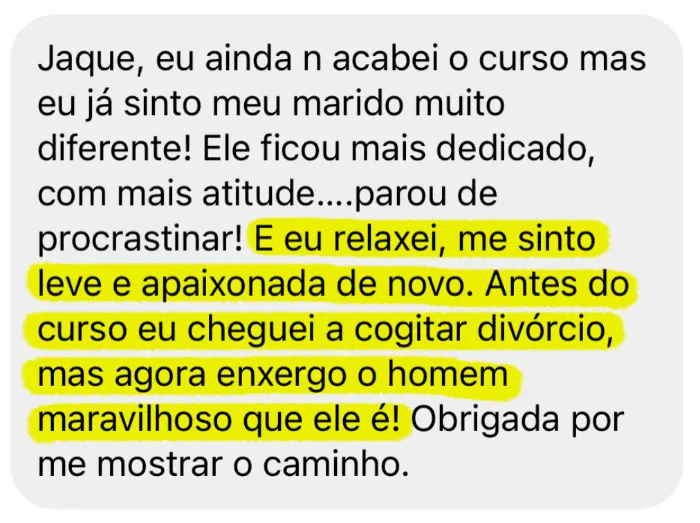 Depoimento de aluna