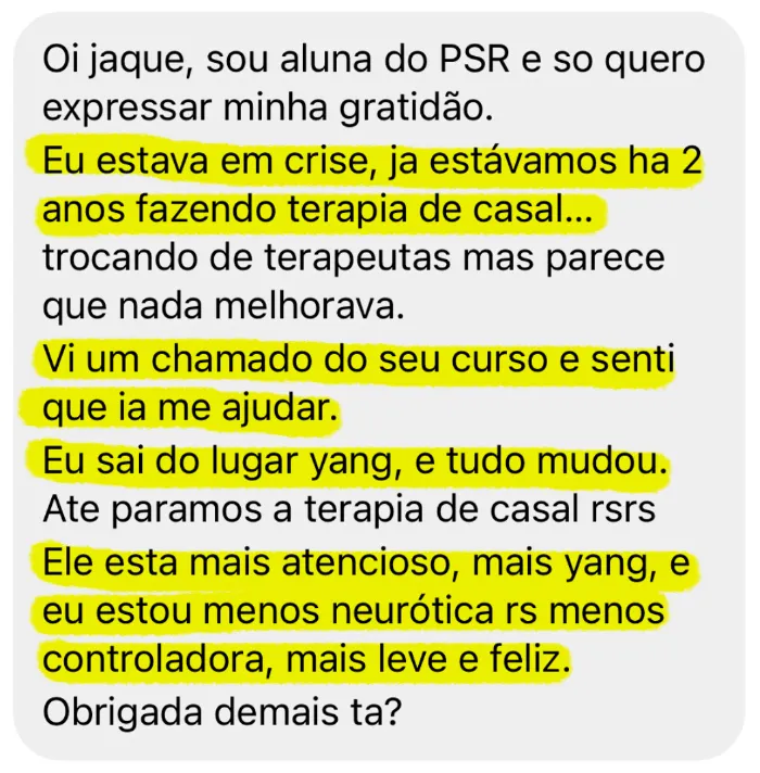 Depoimento de aluna