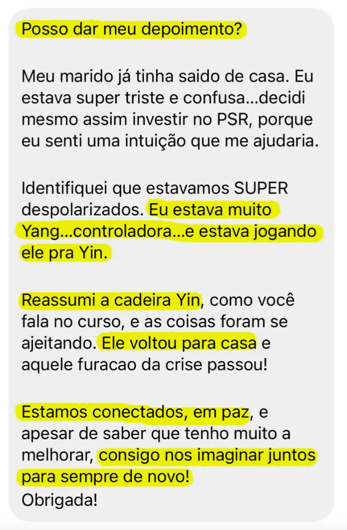 Depoimento de aluna