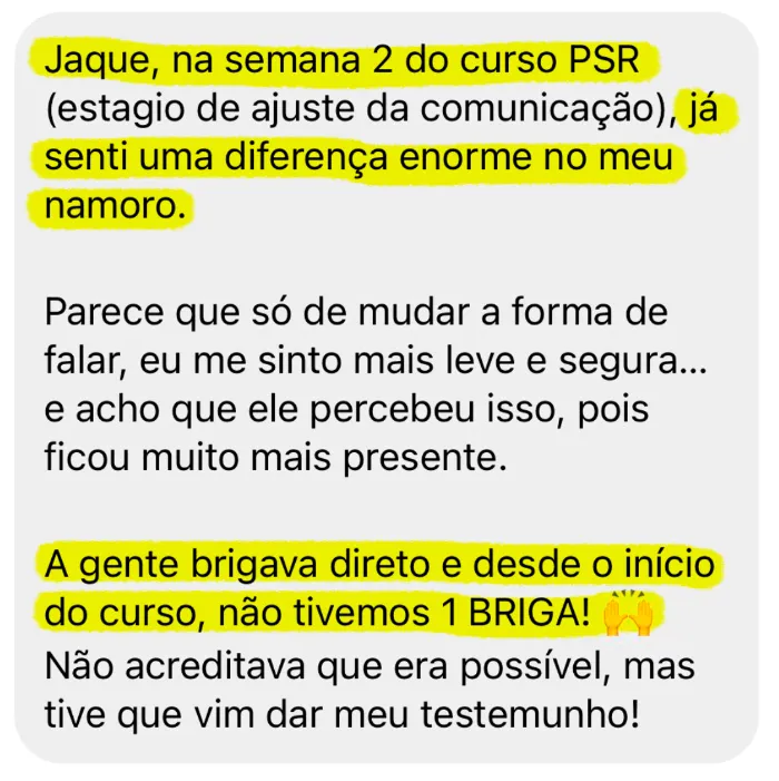 Depoimento de aluna