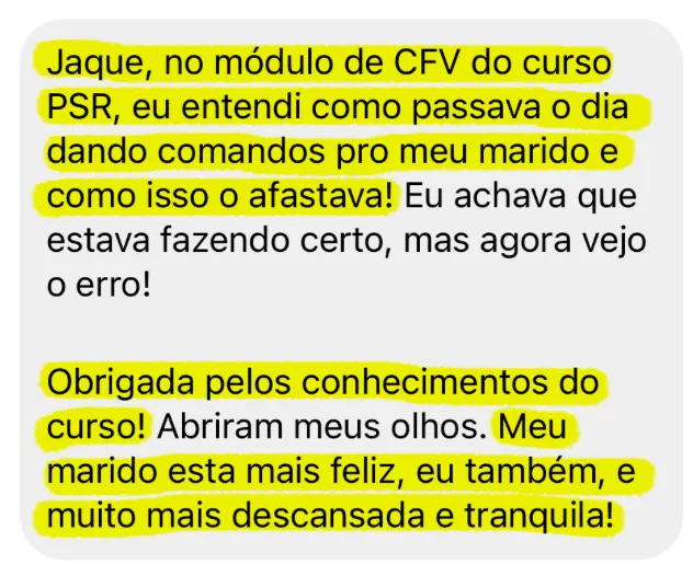 Depoimento de aluna