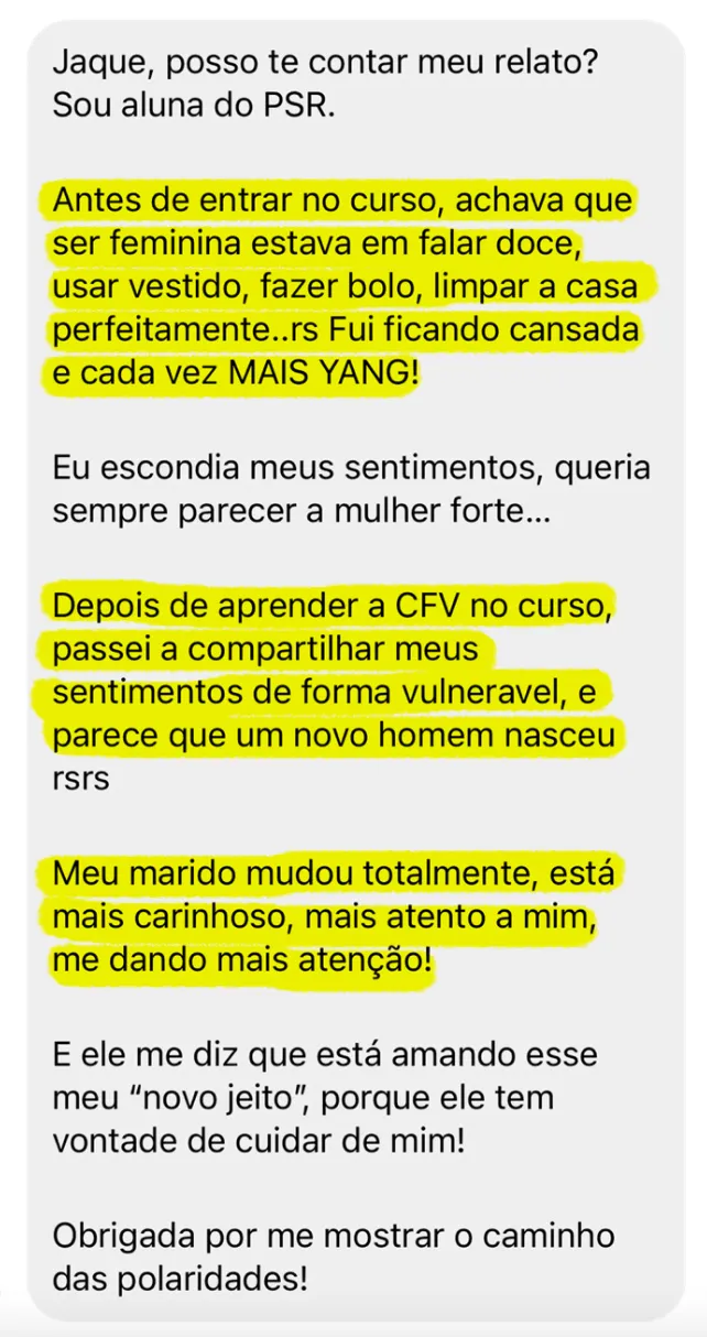 Depoimento de aluna