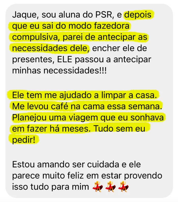 Depoimento de aluna