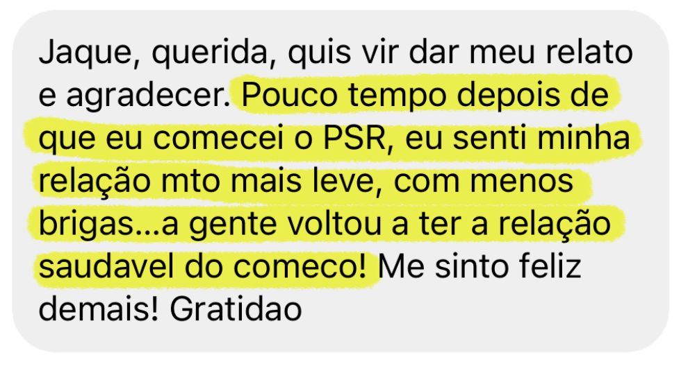 Depoimento de aluna da Jaque