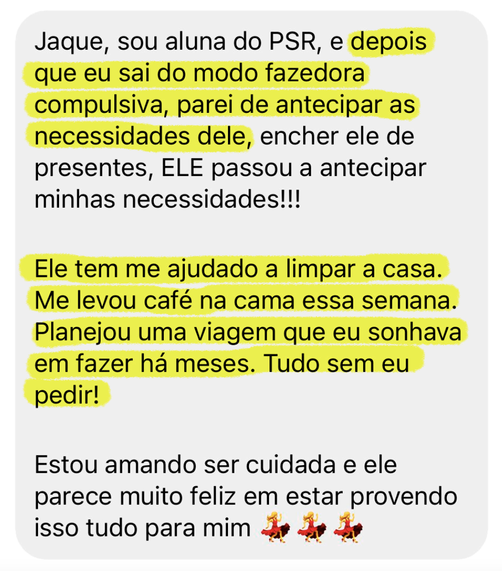Depoimento de aluna da Jaque
