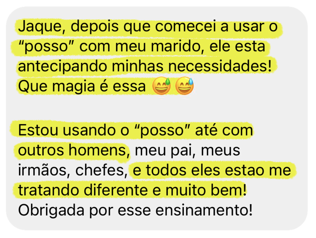 Depoimento de aluna da Jaque